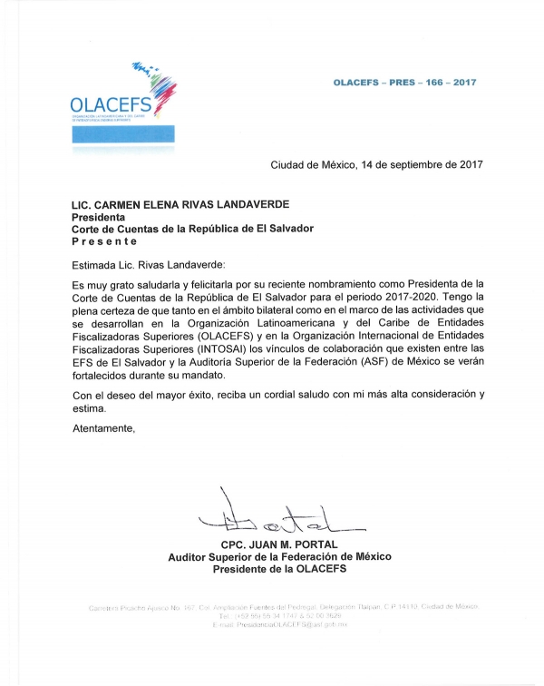 PRESIDENTE DE OLACEFS CALIFICA DE VALIOSA LA PARTICIPACI&Oacute;N DE LA PRESIDENTE CCR  EN XXVII ASAMBLEA GENERAL